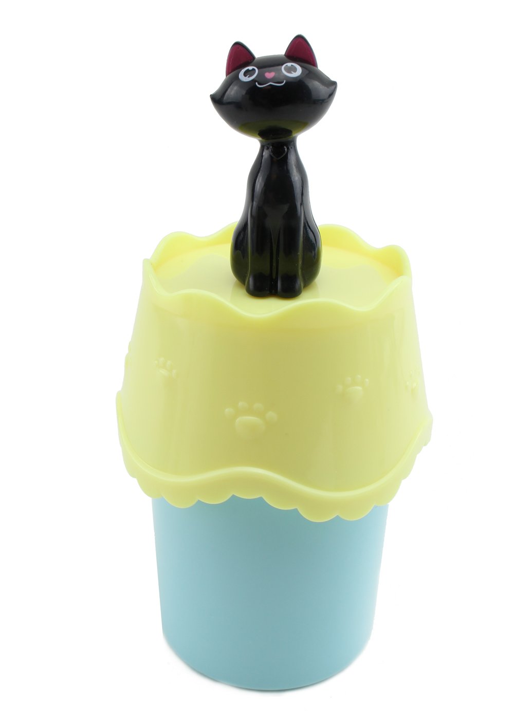 We pay your sales tax Super Cute Cat Design Jewelry Stand Display Earrings Hangers Storage Rack (Yellow Lid Q-tip Holder)