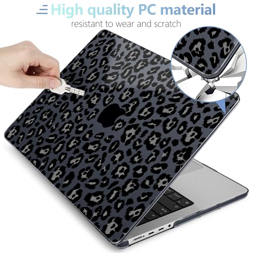 Image of MEEgoodo Case for M5 MacBook Pro 16 inch Case 2026 2024 2023 2021 with M5 M4 M3 M2 M1 Pro /Max Chip, Fit Model A3429 /A3428 /A3403 /A3186 /A2991 /A2780 /A2485, Snow Leopard Texture