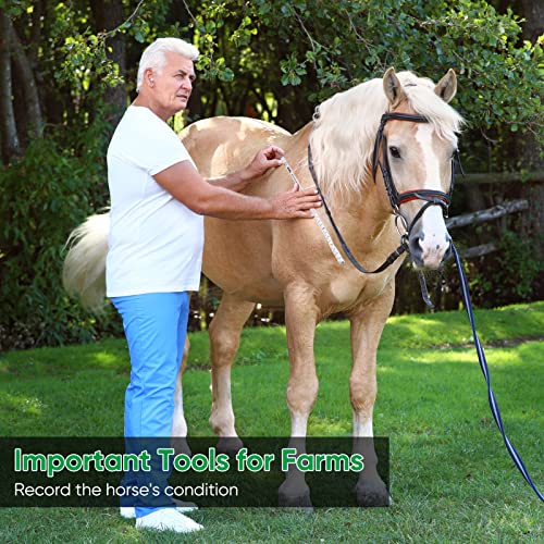 Konohan Horse Measuring Tape for Height and Weight Multifunctional Horse Weight Tape Portable PVC Weight Measure for Horses, 8.2 Feet Long