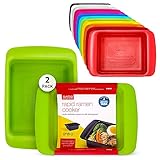 Rapid Ramen Cooker | Microwavable Cookware for Instant Ramen | BPA Free and Dishwasher Safe | Perfect for Dorm, Small Kitchen or Office | Green. 2 Pack