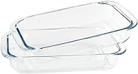 Vista 4 de 2 Pack 1-Quart Tempered Glass Oblong Baking Dishes, Personal Sized Bakeware and Cookware