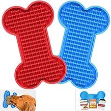 Lick Mat for Dogs - 2 Pack Peanut Butter Licking Mats, Slow Feeding Bowl, Tattoo and Anxiety Reducer for Pet Food, Yogurt, Bath, Grooming and Training