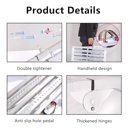 Plateforme d'échafaudage pliable et réglable 140cm | Charge max 150 kg - 8