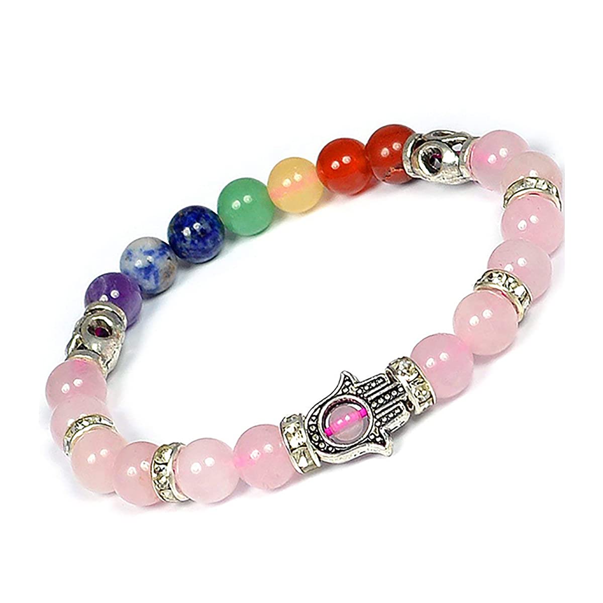 Crystu Rose Quartz Floral Bracelet for Unisex Adult (Multicolour) (B08TWYNP2W) Amazon Price History, Amazon Price Tracker