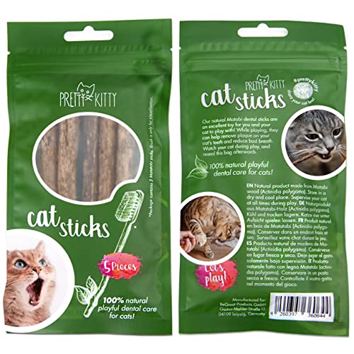 Cat Dental Chew Sticks 5x Premium Matatabi Sticks as Cat Toothbrush