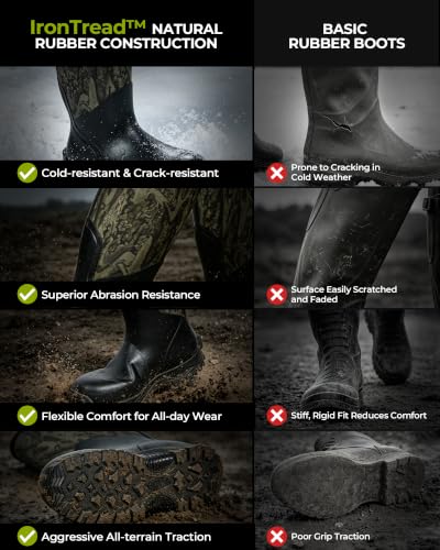 Image of Extremus by KastKing MudRidge Rubber Boots for Men, 100% Waterproof Boots