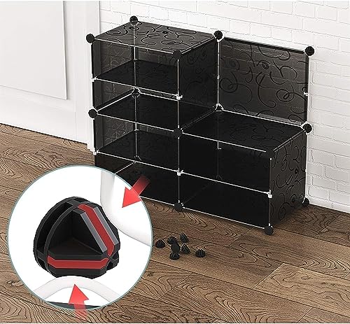 Image of Shoe Rack Multipurpose 5 Shelves Shoe Rack with Zip Door Cover & Side Pockets, Multiuse Wide Shelve,Rack for Footwear, Toys, Clothes (Black, 12-Layer)