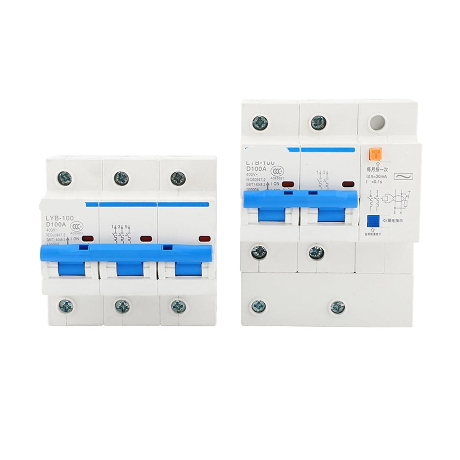 Leakage Protector Circuit Breaker Home with Shock Protection Open DZ47LE-1P2P3P4P 63A(LYBLE DZ47LE-125 80A 3P)