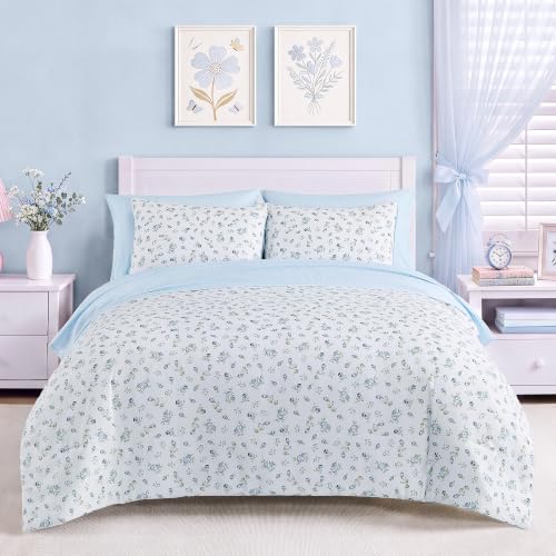Image of Twin XL Comforter Set for Girls Floral Cottagecore 5 Pieces Bed in a Bag