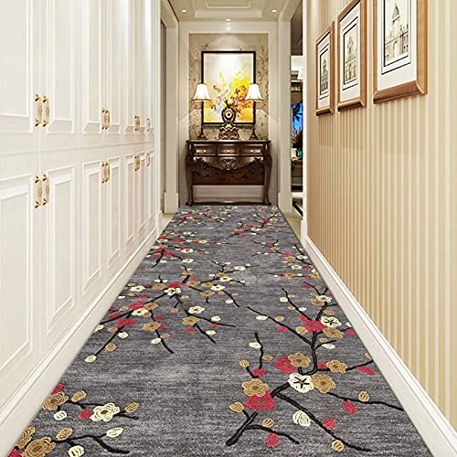 Tapis de couloir antidérapant et durable à motif floral pour escalier et cuisine