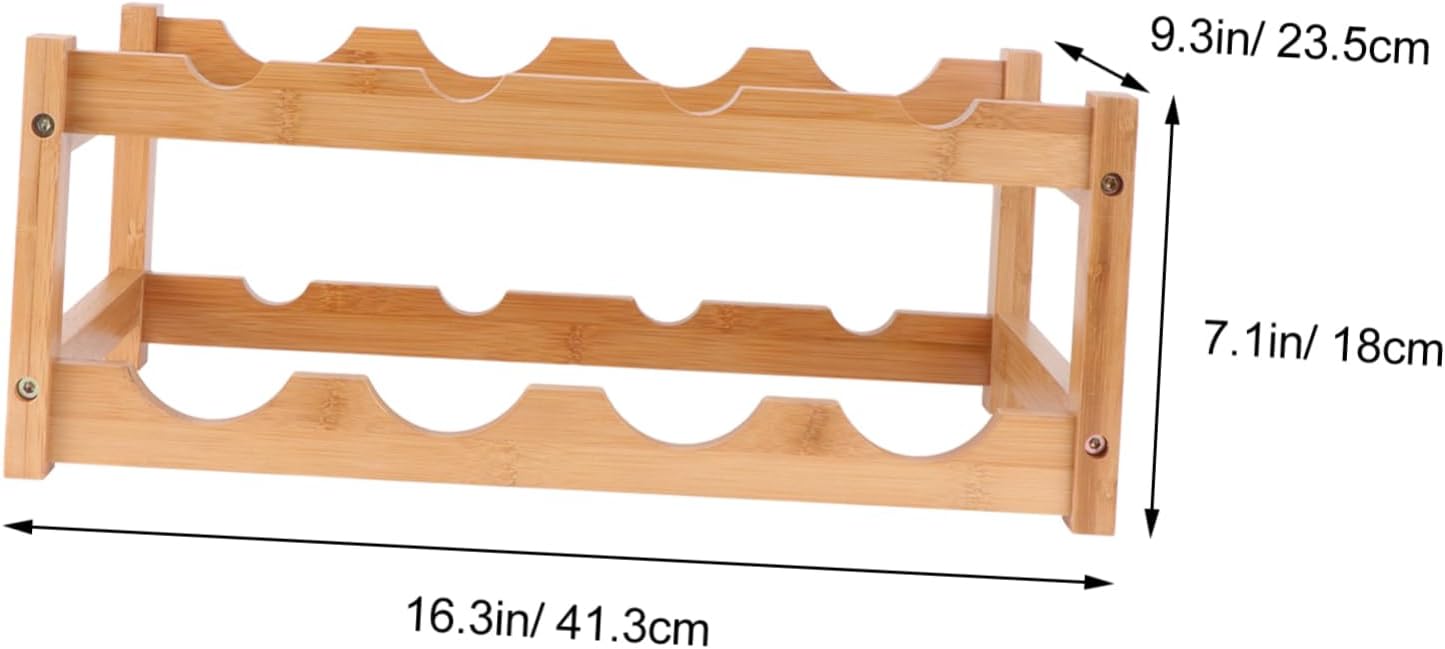 Garneck Wooden Wine Bottle Organizer Double Layer Storage Rack for Wine Design for Sturdy and Space-Saving