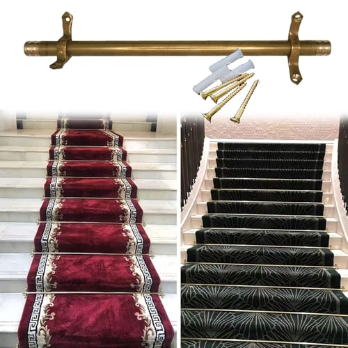 Varillas de metal para alfombras de escalera con terminales de pistón niquelados (81 cm) 2