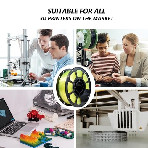Image of iBOSS PLA Plus Clear Filament 1.75mm, 1kg Spool High Transparency Transparent Lemon Yellow Filament Glitter, PLA+ Neatly Wound 3D Printer Filament, Fast Printing Support
