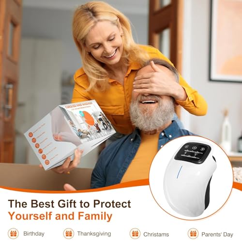 Image of SELLASTIC Knee Massager with Red Light Heat Massage Therapy, Rechargeable Vibration Pain Relief for Swelling Stiff Joints, Stretched Ligament and Muscles Injuries, Portable Massage for Men, Women, Elder