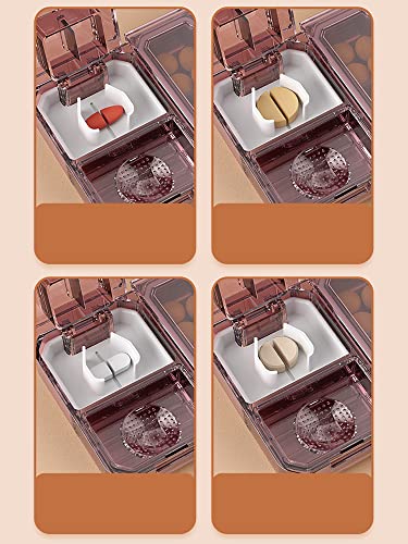 Image of House of Quirk 3 in 1 Multi-Functional Pill Cutter, Portable Travel Small Pill Box Case Holder, Purse Medicine Container for Cutting Vitamins Tablets (Pack of 2, Multicolor)