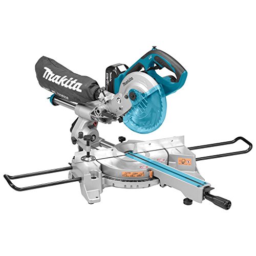 Makita Akku-Kapp Gehrungssäge 18 V / 5,0 Ah, 2 Akkus und Ladegerät, 1 Stück, DLS713RTE, mit 2x...