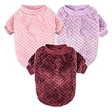 Picture of MOIRIG Dog Sweater, Sweaters for Small Dogs, 2, 3 Pack Warm Soft Pet Clothes for Puppy, Medium Large Cat, Dogs Girl or Boy, Dog Shirt for Winter Christmas (Pink+Purple+Red, Small)