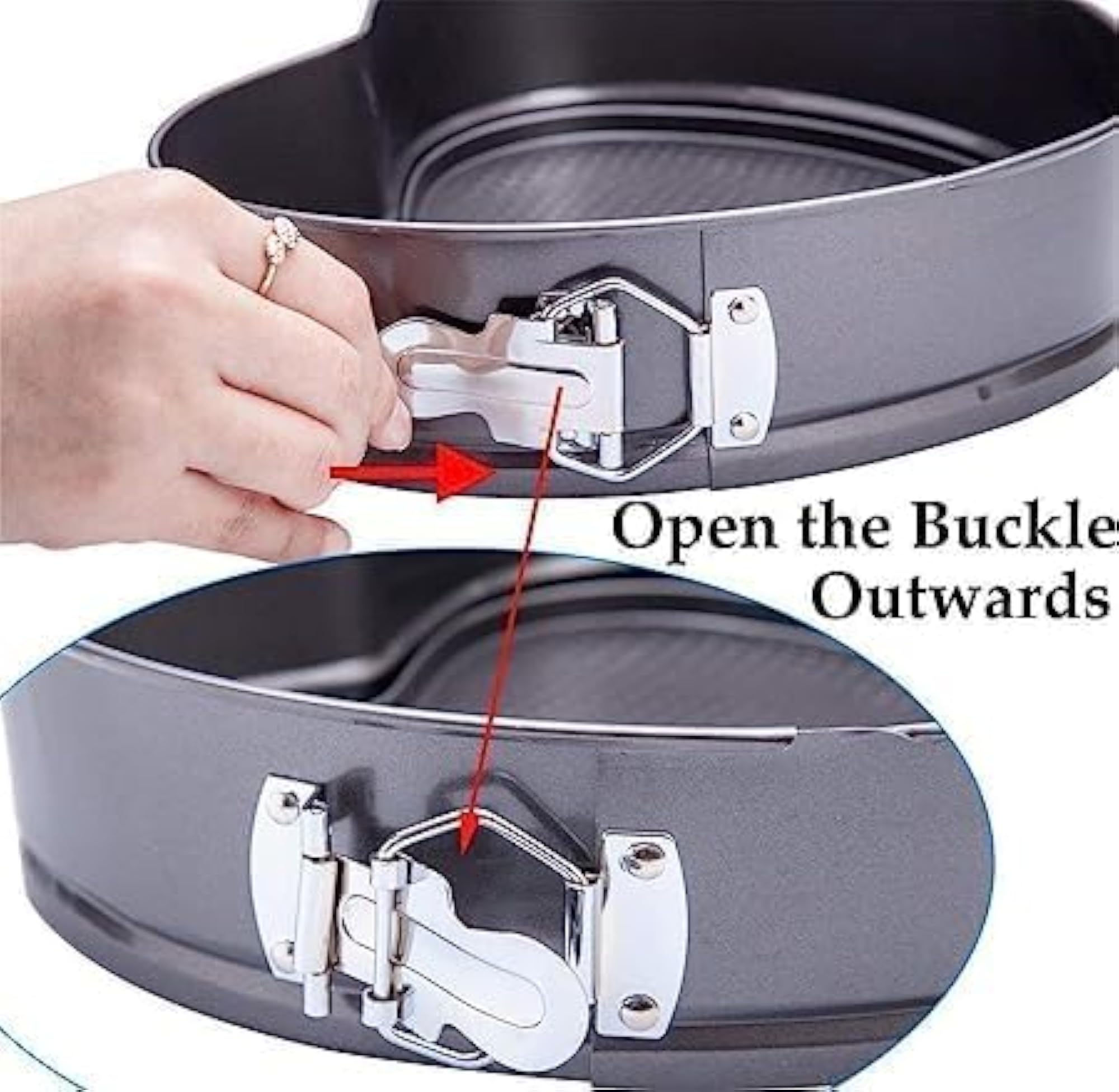 3 Pieces Teflon Coated Spring Form Cake Mould Set