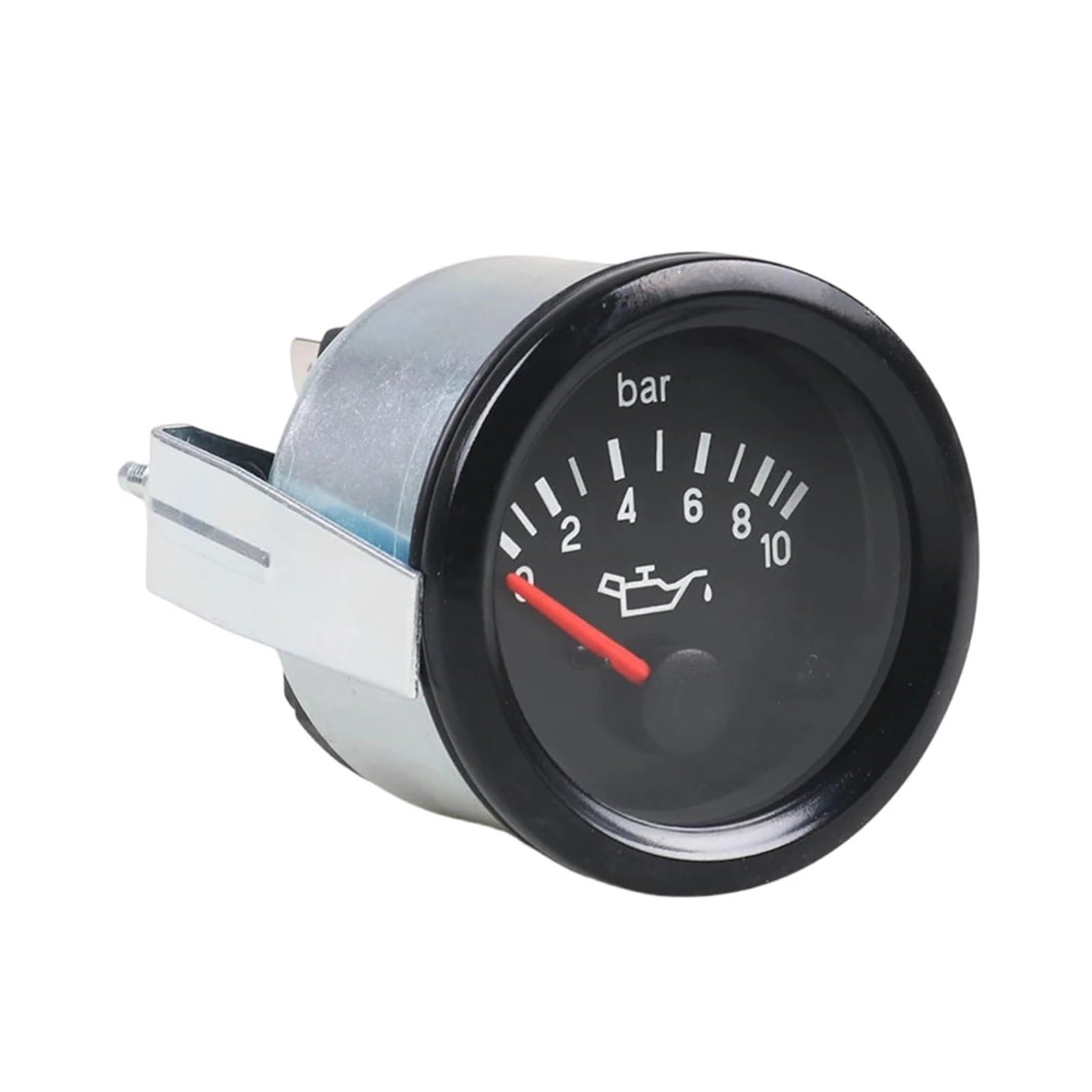 Ciśnieniomierz, Oil Pressure Gauge Designed For 12V DC Automotive And Marine Engine Systems 0-10 Bar Analog Scale 52mm Mounting Diameter