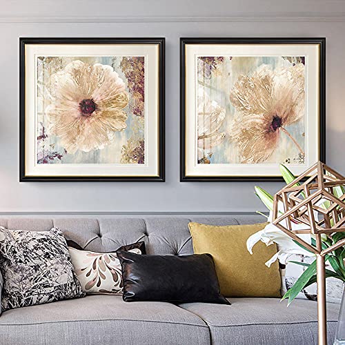 Peintures minimalistes sur toile de qualité | Fleurs abstraites 70x70