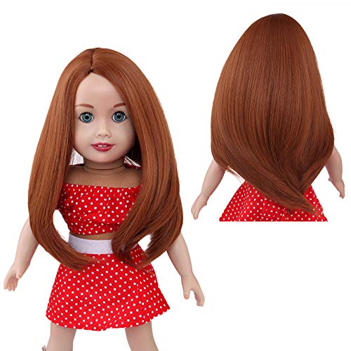 MUZIWIG Doll Hair Wig for 18 Inches Doll Girls Gift, Dark Brown Curly Heat Resist Doll Wigs for 18'' Dollsï¼ˆ#30