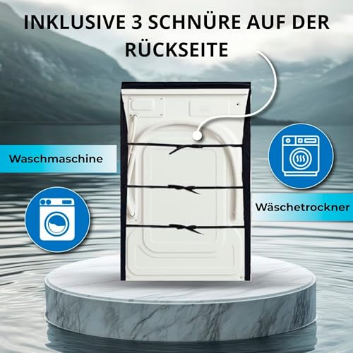 ELECTROHOGAR Waschmaschinenbezug Wasserdicht | Waschmaschinenabdeckung für Innen und Außen | Waschmaschinenüberzug mit Doppelter Reißverschluss, Regen- und Sonnenbeständig, Vollständiger Schutz