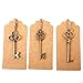Bingcute Mixed Set of 30 Vintage Bronze Skeleton Key Charm With 30PCS Kraft Paper Gift Tags & 30 Feet Natural Jute Twine