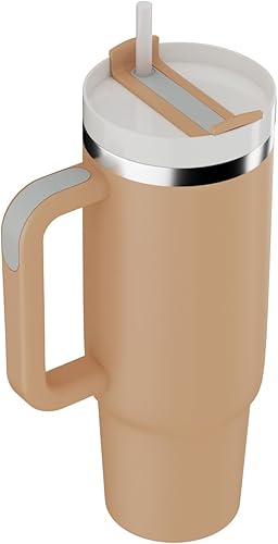 Vaso de 30 onzas con asa y pajilla, vasos aislados con tapa y pajilla, botella de agua de acero inoxidable de 30 onzas, vasos para deportes al aire