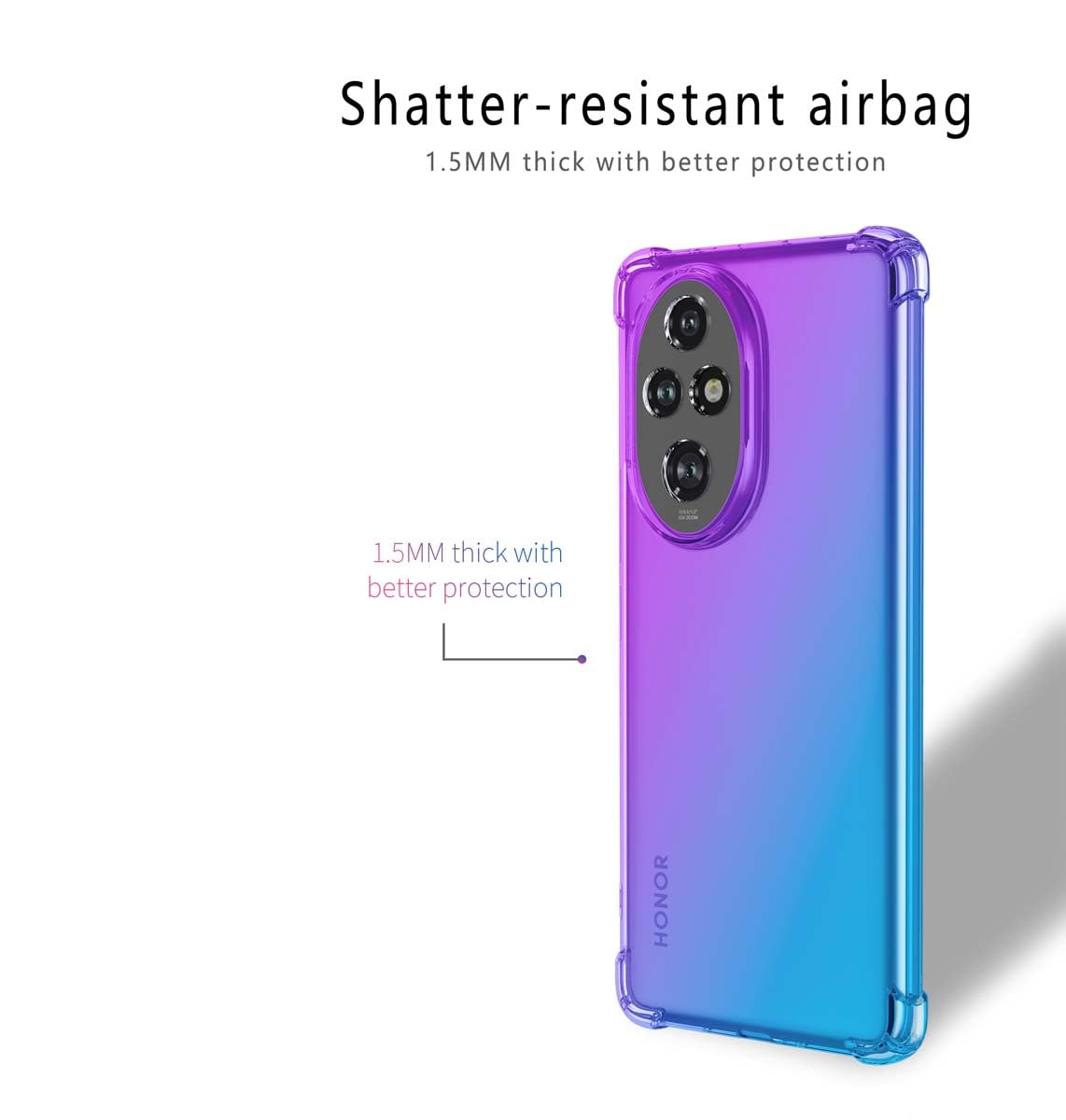 TEYYOS Cover per Honor 200 PRO, Design di Protezione per Obiettivi Fotografici, Anti-Caduta, Anti-Impronte Custodia Antiurto Case Sottile in Silicone TPU, Viola