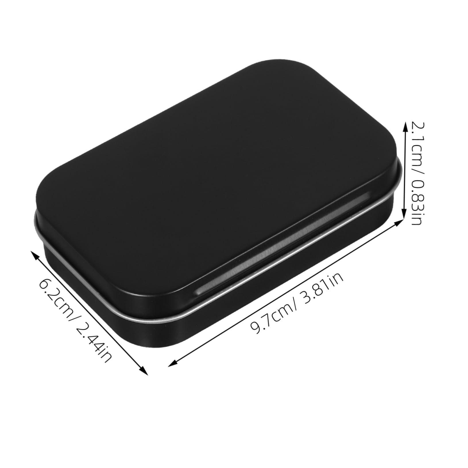ORFOFE 10pezzi Scatola Cerniera Per Carte Da Gioco Contenitore Metallo Quadrato Nero Organizer Per Carte Collezionabili Scatola Immagazzinaggio Decorativo Per Casa e Viaggio