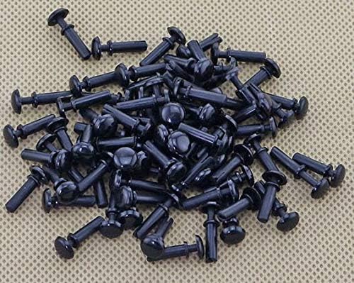 Generic 100pcs R4050 4.1mm Diameter Hole White Black Nylon Plastic Insulating Fastener Retainer Cover PC Board Clip R Type Push Rivet - (Inner Diameter: Black, Number of Pcs: 100Pcs)