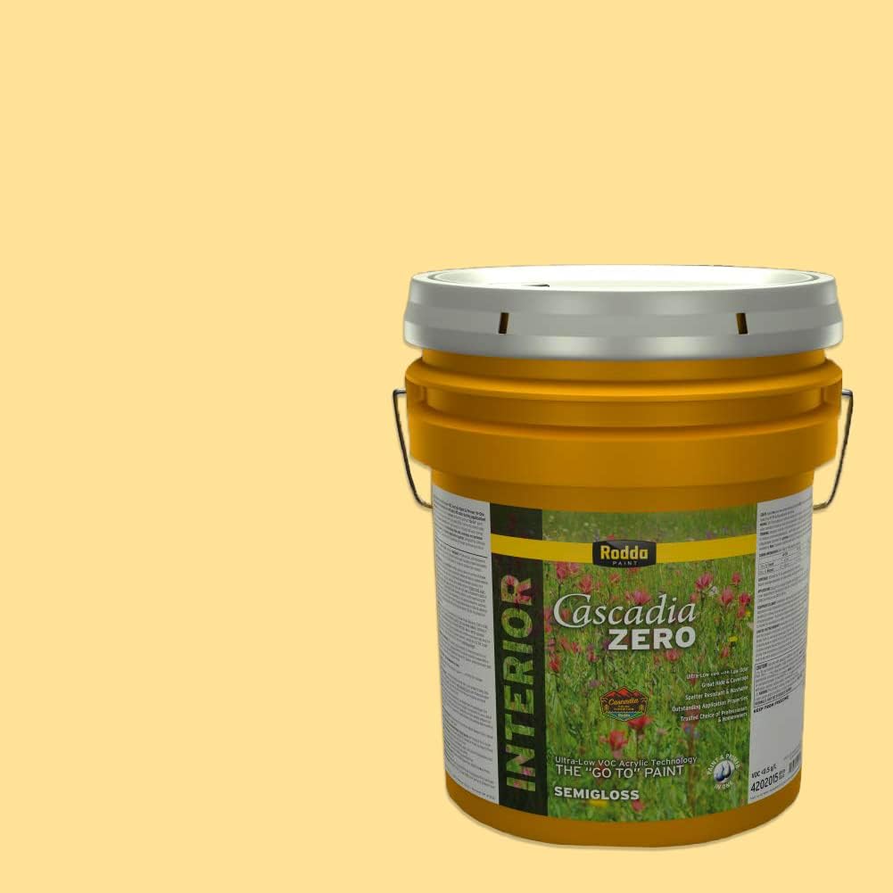 Rodda Paint CASCADIA ZERO Interior Semi-Gloss Paint & Primer in One, 1-Gallon, Citron