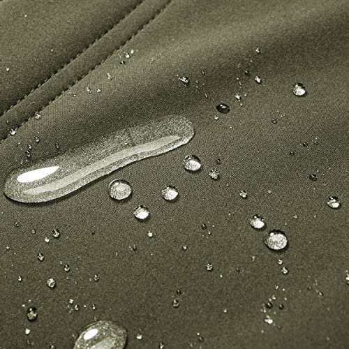 Free Soldier Men's Outdoor Softshell Fleece Lined Cargo Pants Breathable Waterproof Windproof Tactical Warm Snow Ski Hiking Pants (Army Green 38W X 30L) #TOP3