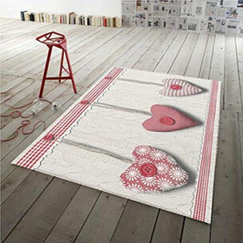 PENSIERI DELICATI Alfombras de cocina antideslizante con impresión digital, varios tamaños, rojo, 70 x 115 cm Cover