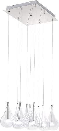 Chrome 9 Light 12In. Wide Pendant from The Larmes Collection