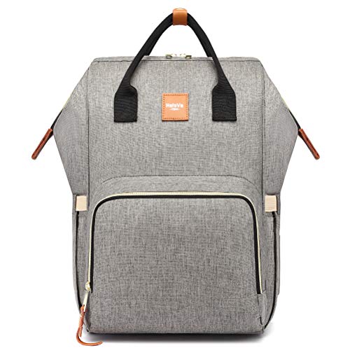 Image of HaloVa Diaper Bag Multi-Function Waterproof Travel Backpack Nappy Bags for Baby Care, Large Capacity, Stylish and Durable, Gray