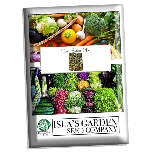 Spicy Salad Mix - Mixture Of Spicy Varieties Of Seeds For Planting, 500+ Heirloom Seeds Per Packet, (Isla's Garden Seeds), Non Gmo Seeds, Fun Home Garden Gift #TOP6