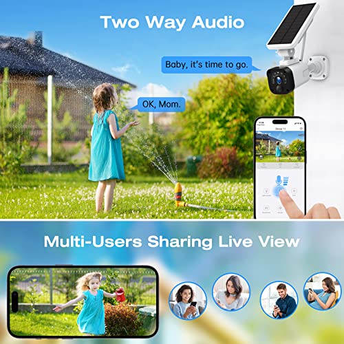 Jcnart 2.5K Solar Home Security Camera System, 4Mp Solar Security Camera Wireless Outdoor, Smart Motion Detection, Sd/Cloud Storage, No Monthly Fee #TOP4