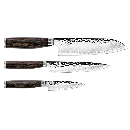 Shun Premier Japanese 3 Piece Santoku Knife Set