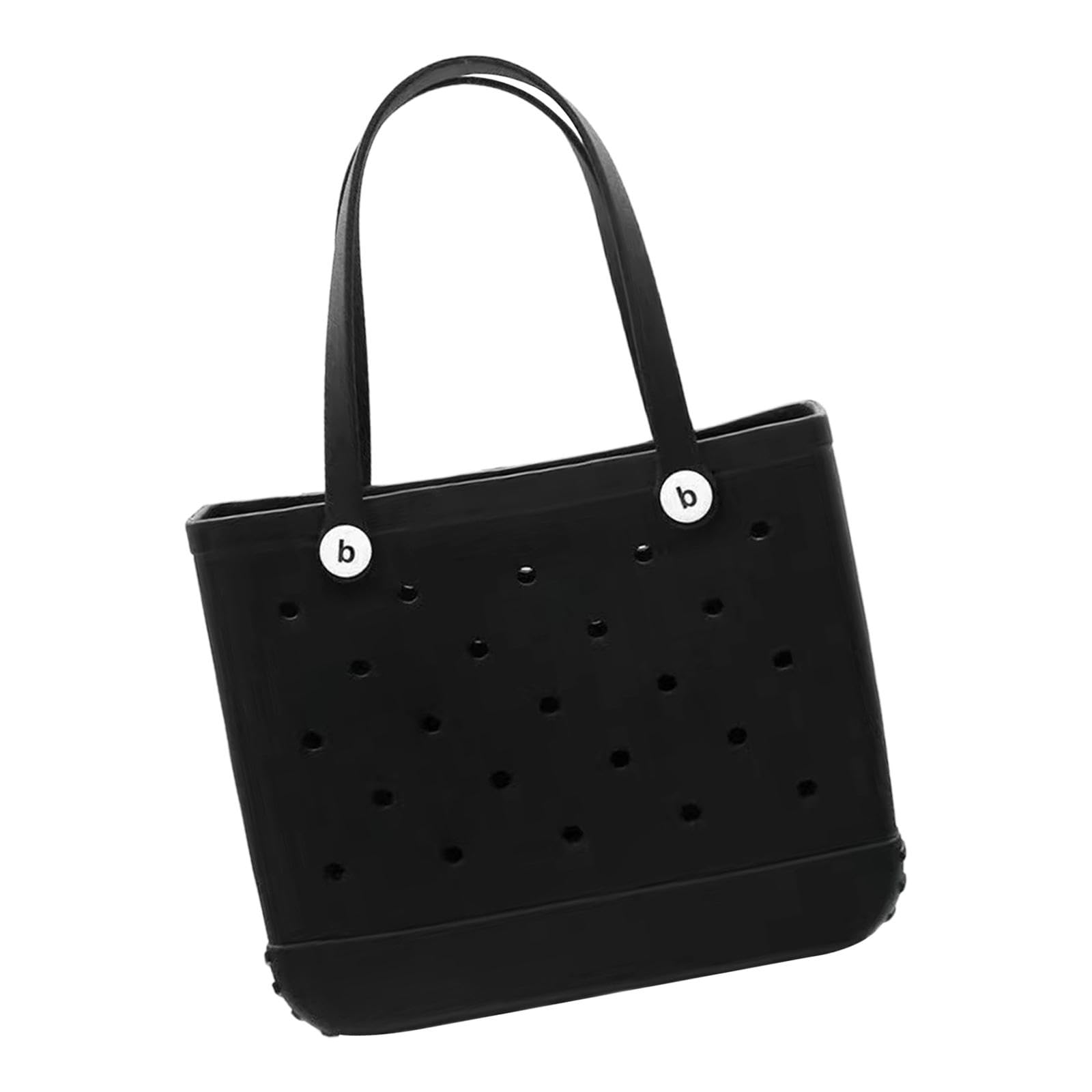 Hole Bag Washable Waterproof EVA Basket with Holes Open Tote Bag for Outdoor Black-image-13