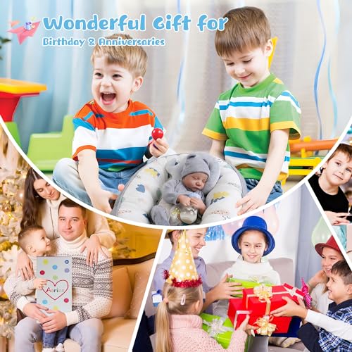 Image of Lifelike Reborn Baby Dolls - 18-Inch Sweet Smile Real Life Realistic-Newborn Full Body Vinyl Sleeping Baby Boy with Toy Accessories Gift Set for Kids Age 3+