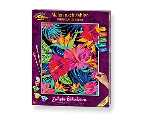Schipper 609130851 Malen nach Zahlen - Exotische Blütenträume - Bilder malen für Erwachsene, inklusive Pinsel und Acrylfarben, 40 x 50 cm