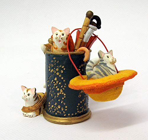 Soporte para sombreros. Coleccionable Dulce hogar, dulce gatito (Home Sweet Home Cat Kitten) de Peter Fagan de Colourbox. Fabricado a mano en Escocia.