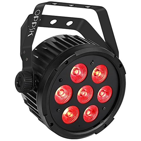 OPPSK LED Par Stage Light - RGBWA 70W 7LED Stage Par Light Sound Activated Auto Play by Remote & DMX Control Uplighting for Events Birthday Wedding Party Church Music Live Show Concert DJ Lighting Cover