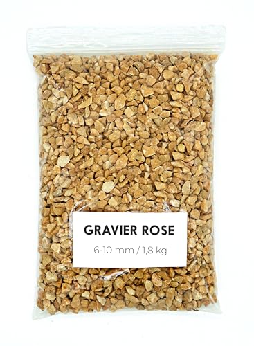 Landare Gravier Rose 1,8Kg - Gravier Aquarium - Gravier Decoratif - Cailloux Decoratif - Gravier Jardin Exterieur - Galet - Cailloux Aquarium Decoration (6-10 mm) (Rose)