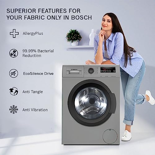 Image of Bosch 6 kg 5 Star Fully-Automatic Front Loading Washing Machine (WLJ2016TIN, Luxe Silver, AI active water plus, In-Built Heater)