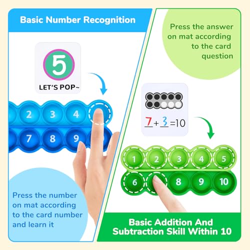 Image of Joycat Ten-Frame Math Learning Tools for Elementary-8 Ten Frames and 20 Task Cards Math Counting Games with for Preschool Kindergarten Classroom Learning Activities Kids Ages 3-5