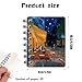 Rztxntp Van Gogh A7 Spiral Notebook Set of 2 - Mini Art Journals with Premium Paper, Starry Night & Cafe Terrace at Night Design