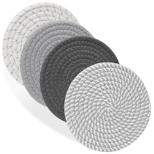 casstaly 4 Salvamanteles para Platos Calientes, Almohadillas Térmicas de 7 Pulgadas, Alfombrillas para Platos Calientes para Encimeras de Cocina, Alfombrilla Aislante para Mesa