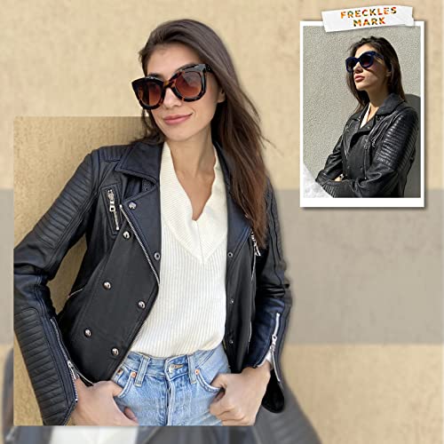 Freckles Mark Thick Fashion Butterfly Sunglasses for Women Trendy Round Cat Eye Sun Glasses4